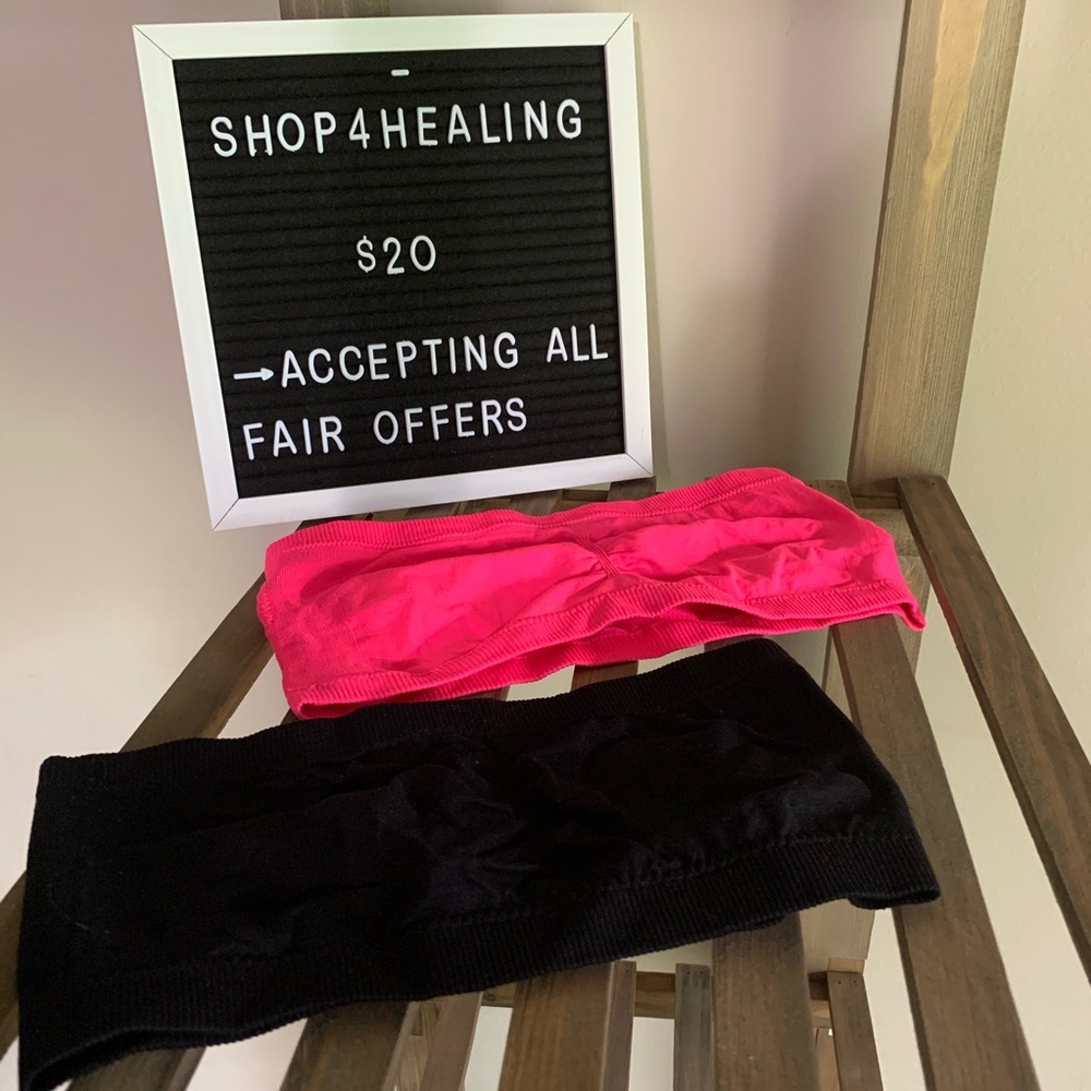 Black & Hot Pink Bandeau ✵ 2 Bandeaus